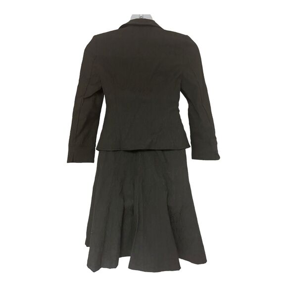 Monroe & Main Jacquard Black Suit Business Office Dinner Party Blazer Skirt Set - Picture 4 of 16